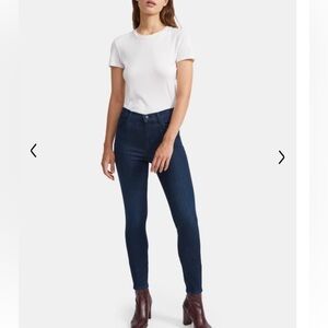 J Brand Alana High Rise Crop Skinny Dark Wash Jeans size 31 Zip Ankle Raw Hem